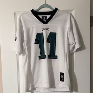 Eagles Wentz #11 NFL White and Green Team Jersey